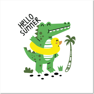 Cute summer crocodile Posters and Art